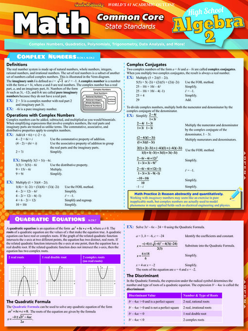 Title details for Math Common Core Algebra 2-11Th Grade by BarCharts Publishing, Inc. - Available